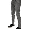 Dolce & Gabbana Dark Gray Washed Cotton Slim Fit Denim Jeans