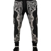 Dolce & Gabbana Black Bandana Cotton Jogger Pants