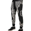 Dolce & Gabbana Black Bandana Cotton Jogger Pants
