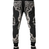 Dolce & Gabbana Black Bandana Cotton Jogger Pants
