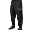 Dolce & Gabbana Black Polyester Logo Jogger Pants