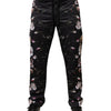 Dolce & Gabbana Black Floral Polyester Jogger Pants