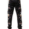 Dolce & Gabbana Black Floral Polyester Jogger Pants