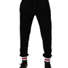 Dolce & Gabbana Black Wool Mid Waist Jogger Sweatpants Pants