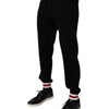 Dolce & Gabbana Black Wool Mid Waist Jogger Sweatpants Pants