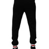 Dolce & Gabbana Black Wool Mid Waist Jogger Sweatpants Pants