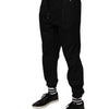 Dolce & Gabbana Black Cotton Men Jogger Sweatpants Pants