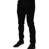 Dolce & Gabbana Black Tattered Cotton Skinny Men Denim Jeans