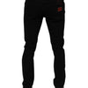 Dolce & Gabbana Black Tattered Cotton Skinny Men Denim Jeans