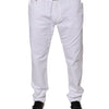 Dolce & Gabbana White Cotton Stretch Skinny Men Denim Jeans