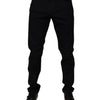 Dolce & Gabbana Black Cotton Stretch Slim Fit Men Denim Jeans