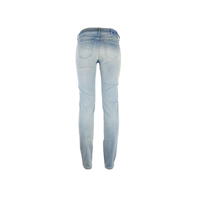 Jacob Cohen Blue Cotton Straight-Leg Jeans