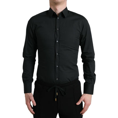 Dolce & Gabbana Black Cotton Dress Shirt