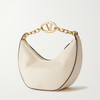 Valentino Garavani Ivory Leather Small Hobo Vlogo Shoulder Bag