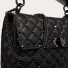 Valentino Garavani Black Nappa Leather Medium Rockstudt Spike Bag