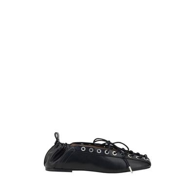 Ganni Black Polyester Ballet Flats