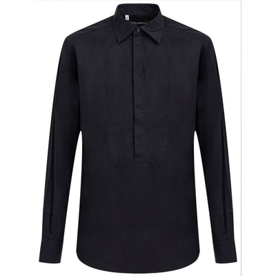 Dolce & Gabbana Navy Blue Cotton Dress Shirt