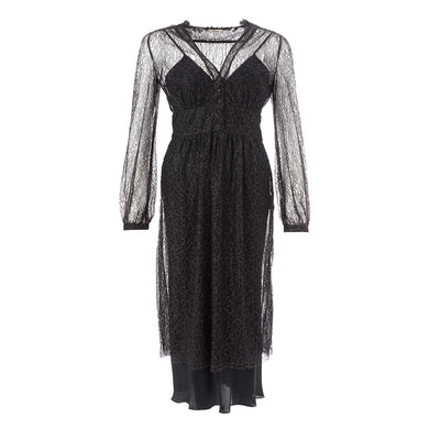 Lardini Black Nylon Casual Dress