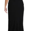 Dolce & Gabbana Black Stretch Fit Flare Gown Maxi