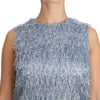 Dolce & Gabbana Light Blue Fringe Shift Gown Dress