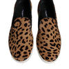 Dolce & Gabbana Brown Calfskin Fur Leopard Sneakers Shoes