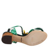 Dolce & Gabbana Green Crystal Fur Embellished Sandals Shoes