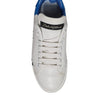 Dolce & Gabbana White Blue Logo Portofino Sneakers Shoes