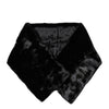 Dolce & Gabbana Black Fur Shawl Neck Wrap Cover Collar Scarf