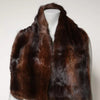 Dolce & Gabbana Black Brown Stripe Fur Shawl Wrap Scarf
