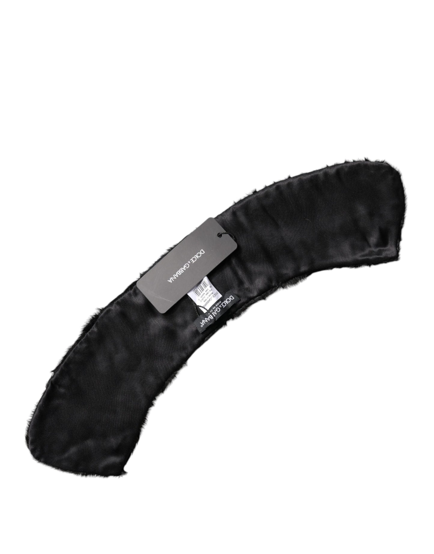 Dolce &amp; Gabbana Damen-Halswickelschal mit schwarzem Lammfellkragen