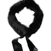 Dolce & Gabbana Black Fur Shoulder Collar Wrap Shawl Scarf