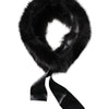 Dolce & Gabbana Black Fur Shoulder Collar Wrap Shawl Scarf