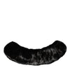 Dolce & Gabbana Black Fur Shawl Neck Wrap Cover Collar Scarf