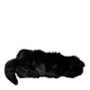 Dolce & Gabbana Black Fox Fur Neck Wrap Warmer Winter Scarf