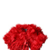 Dolce & Gabbana Red Alpaca Fur Women Neck Warmer Winter Scarf
