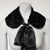 Dolce & Gabbana Black Lamb Fur Women Neck Warmer Winter Scarf