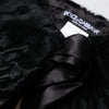 Dolce & Gabbana Black Lamb Fur Women Neck Warmer Winter Scarf