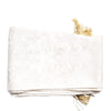Dolce & Gabbana White Floral Jacquard Skinny Fringes Scarf