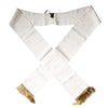 Dolce & Gabbana White Floral Jacquard Skinny Fringes Scarf