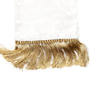 Dolce & Gabbana White Floral Jacquard Skinny Fringes Scarf
