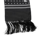 Dolce & Gabbana Black White Polka Dotted Silk Skinny Fringes Scarf