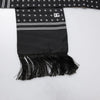 Dolce & Gabbana Black White Polka Dotted Silk Skinny Fringes Scarf