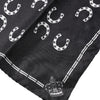 Dolce & Gabbana Black Horseshoe Silk Square Handkerchief Scarf