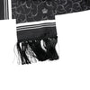 Dolce & Gabbana Black Patterned Skinny Fringes Shawl Scarf