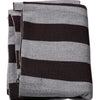 Dolce & Gabbana Black Gray Stripes Wool Neck Wrap Scarf