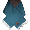 Dolce & Gabbana Blue Green Wool Fringes Wrap Shawl Scarf