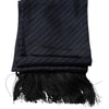 Dolce & Gabbana Dark Blue Fantasy Fringes Neck Wrap Scarf