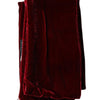 Dolce & Gabbana Maroon Silk Fringes Skinny Neck Wrap Scarf