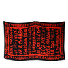 Dolce & Gabbana Black Red Logo Print Cotton Beach Towel