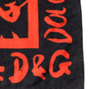 Dolce & Gabbana Black Red Logo Print Cotton Beach Towel
